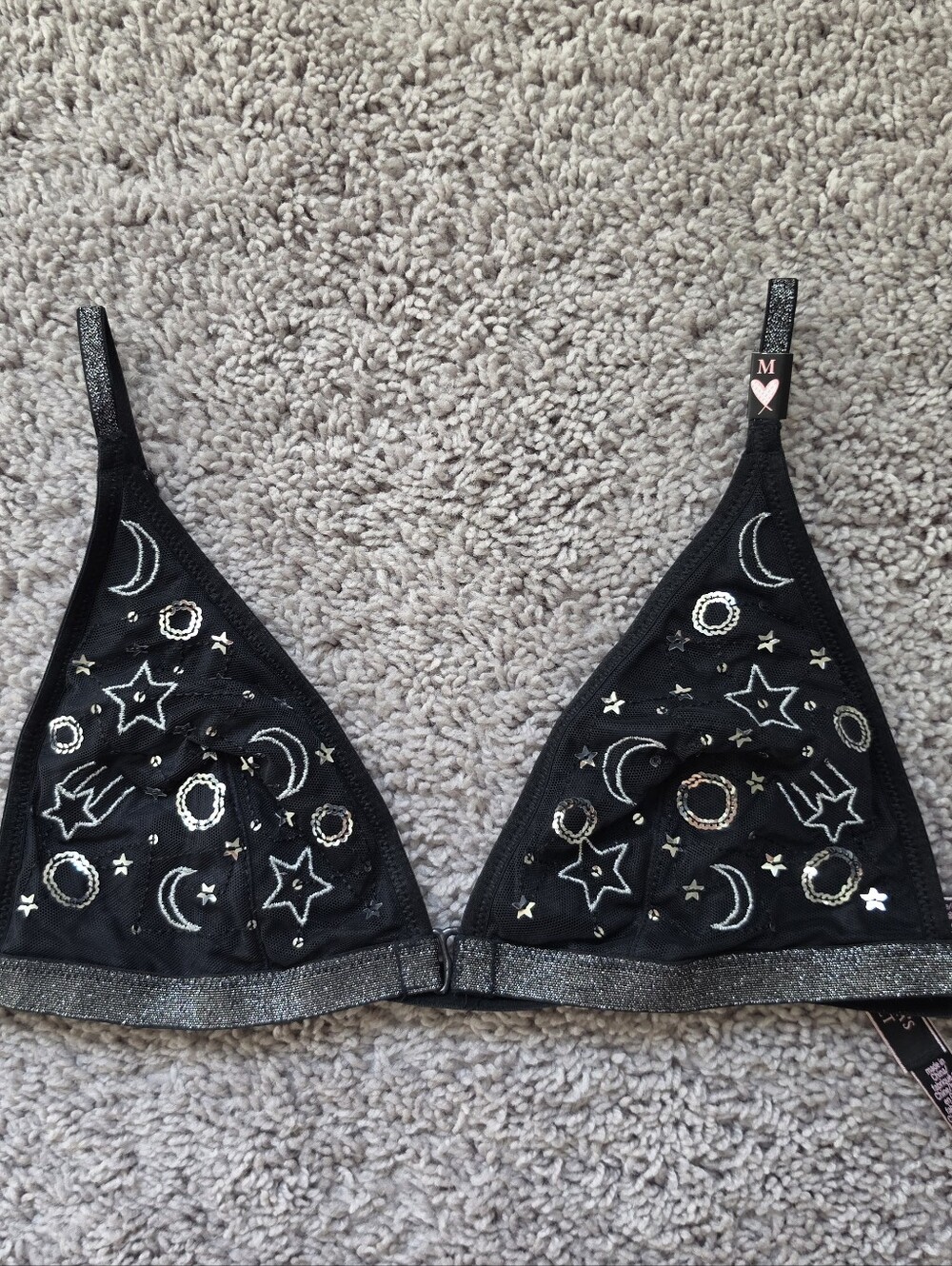 Victoria's Secret Black Celestial Embroidered Bralette